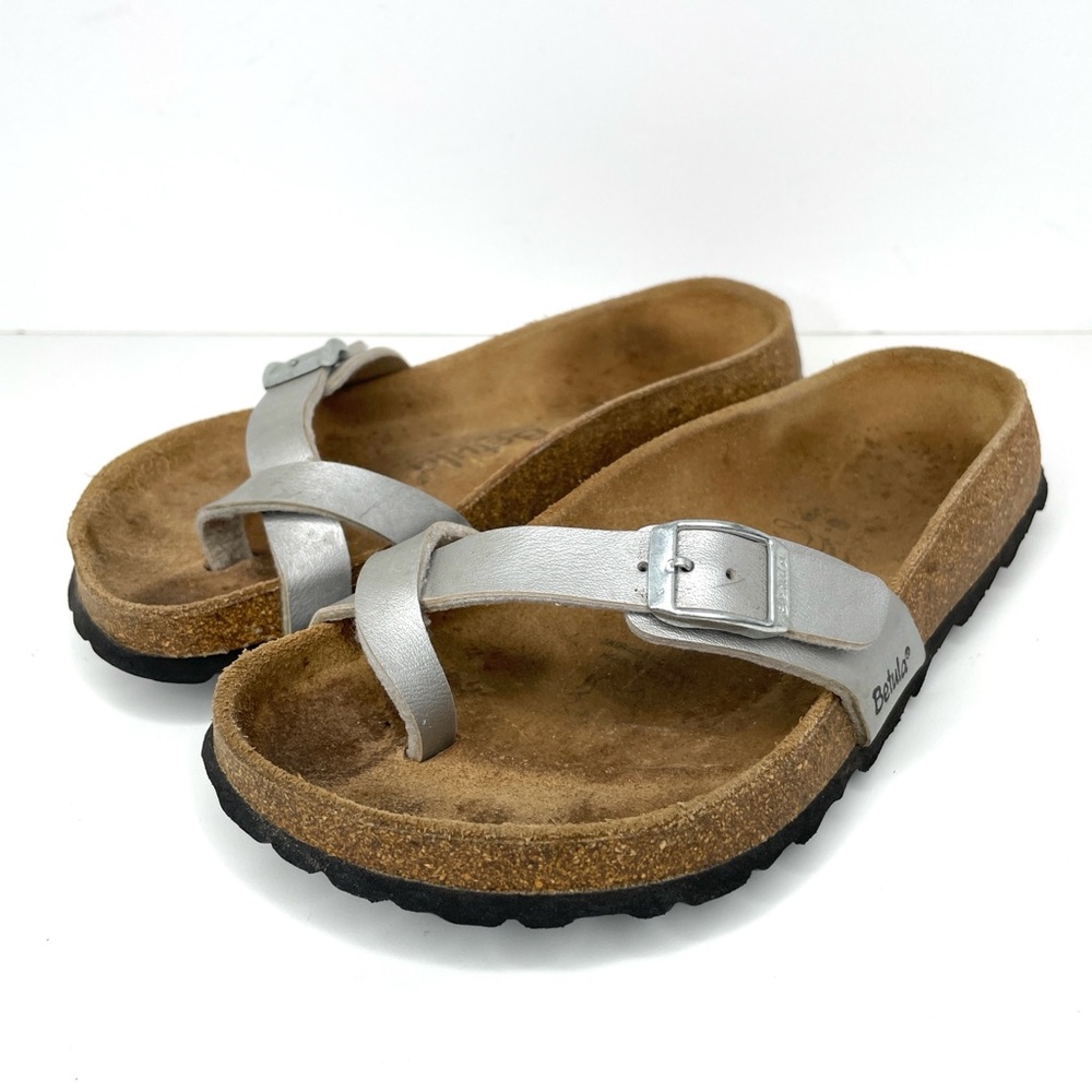Birkenstock Betula Mayari Toe Loop Silver Sandal Sz 7-7.5